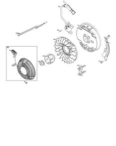 Flywheel, Ignition, And Starter Group Diagram and Parts List for 10V332-0003-F1 100000 - 19Z999 Briggs and Stratton Engine